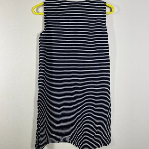 Lafayette 148 Tank Dress Size P (S) Black White Striped Scoop Neck Side Slits! - Picture 5 of 6